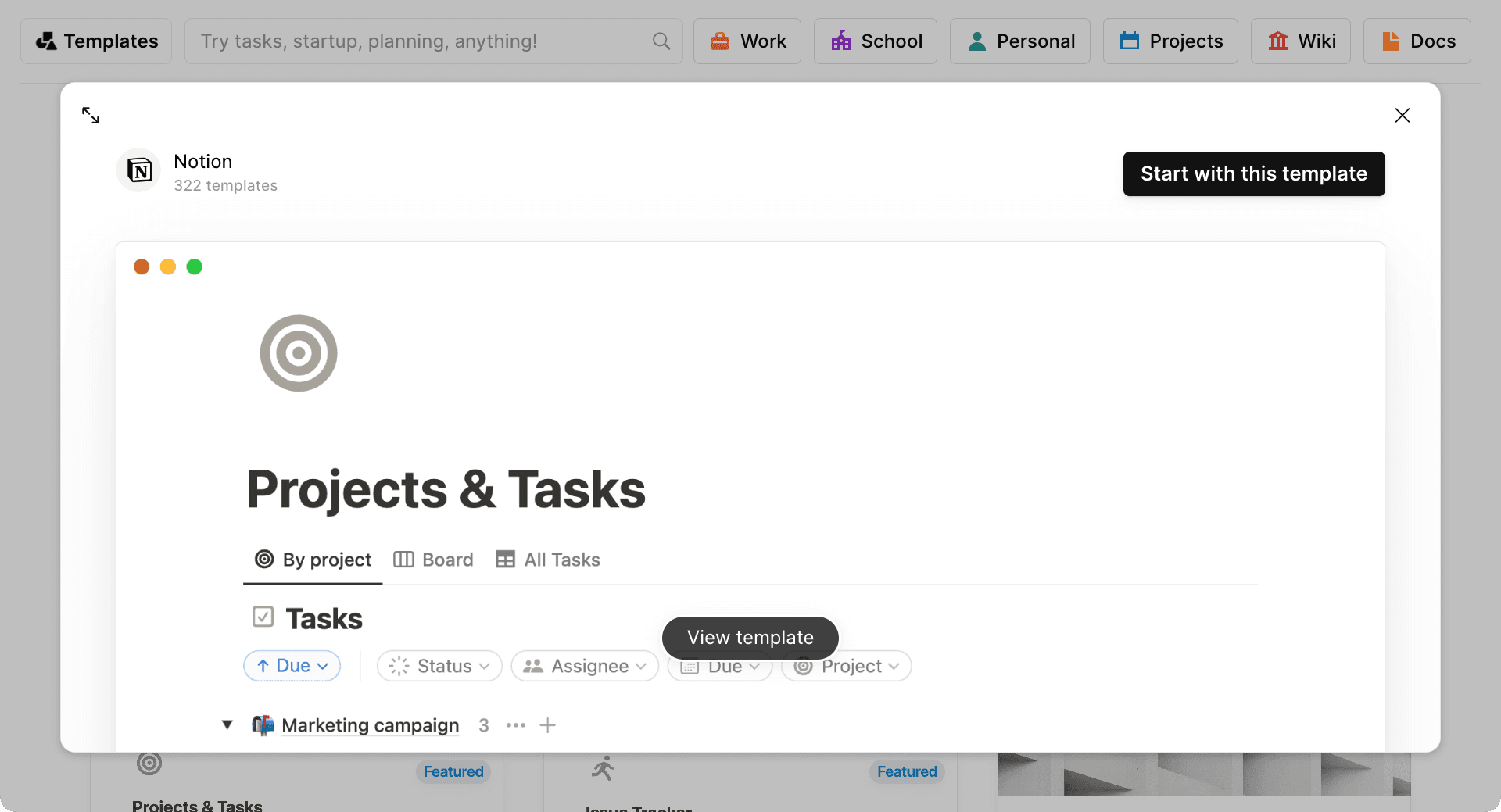 A template that's ready to be used.