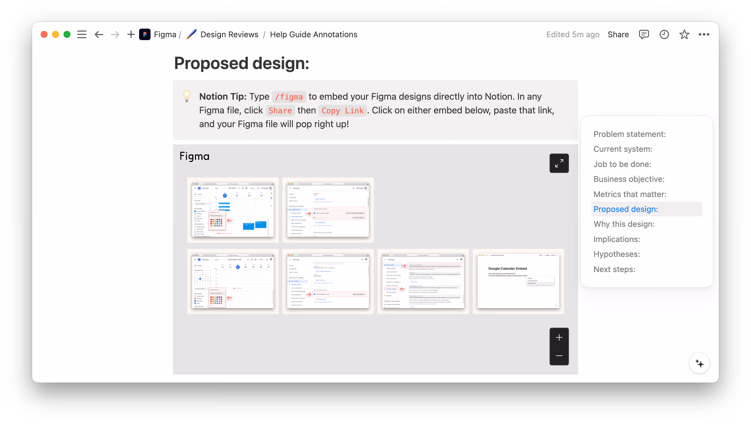 Notion’s integration with Figma allows you to preview and share Figma and FigJam files directly in Notion pages and databases, making it easier to collaborate and share the most updated designs across your team.